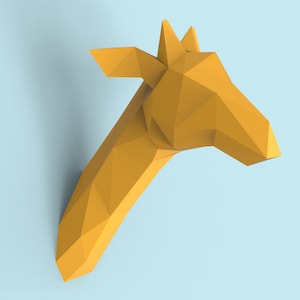 Giraffe Head Papercraft PDF Pack - 3D Paper Sculpture Template with Instructions - DIY Wall Decoration - Animal Trophy