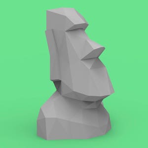 Pacchetto PDF Moai Easter Island Stone Head Papercraft - Modello per scultura in carta 3D con istruzioni - Decorazione fai da te