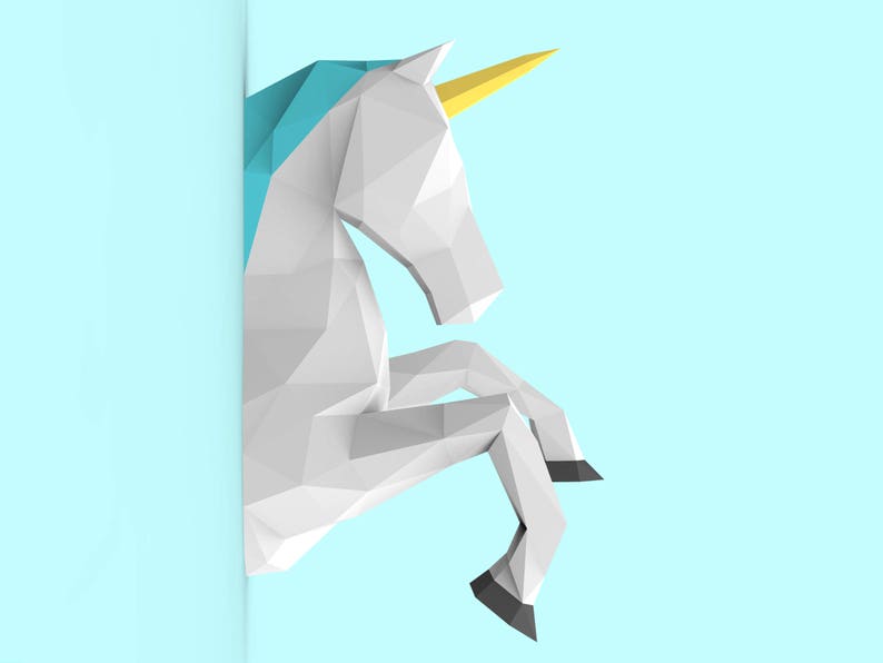 Unicorn Papercraft PDF Pack 3D Paper Sculpture Template with Etsy