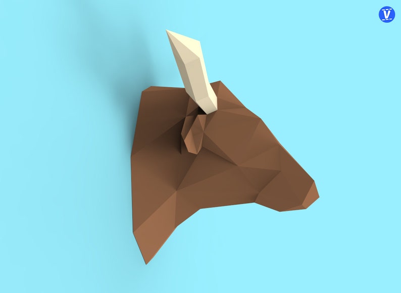 Longhorn Head Papercraft PDF Pack 3D Paper Sculpture Etsy Australia