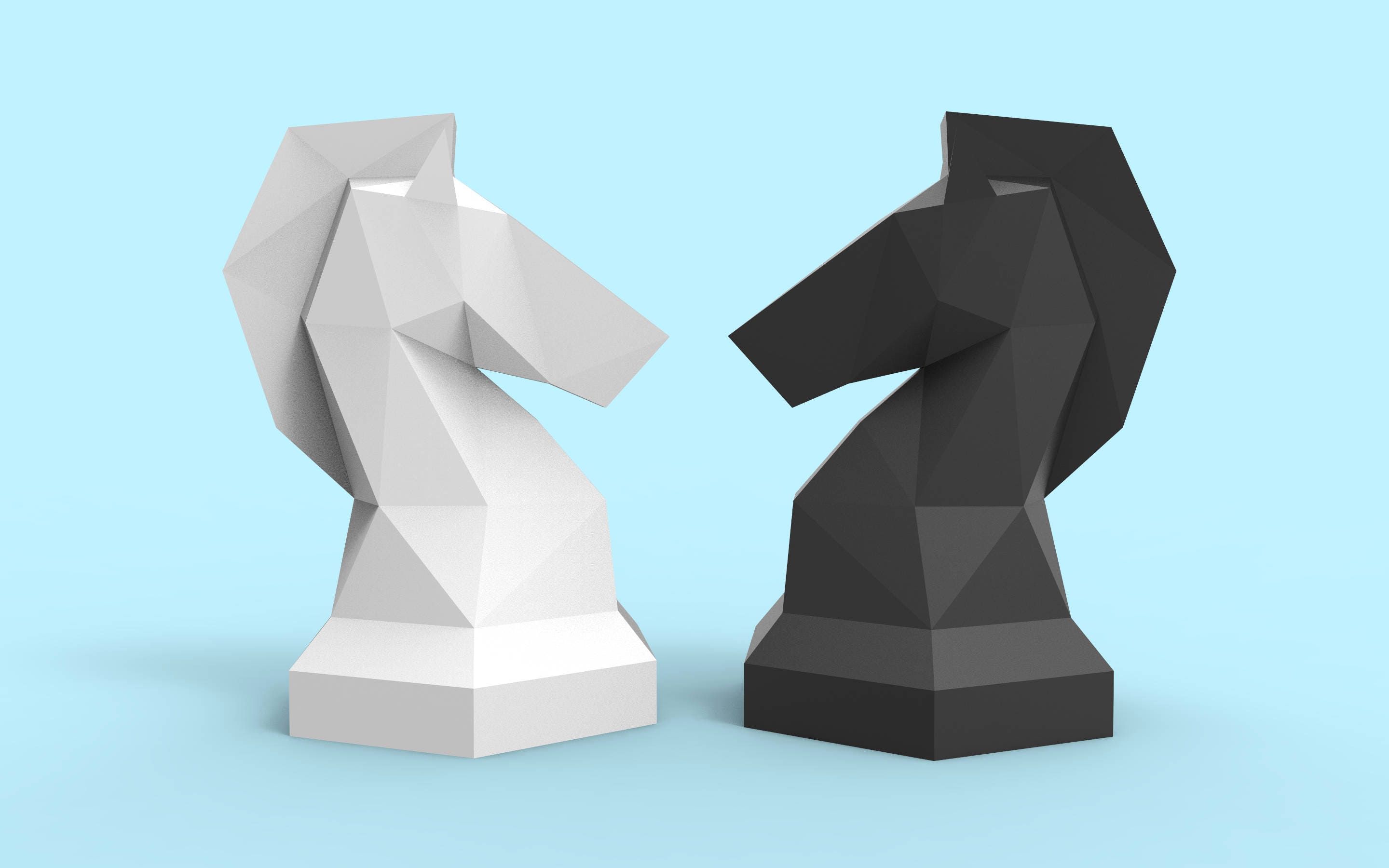 Knight Giant Chess Pieces Papercraft PDF Pack 3D Paper 