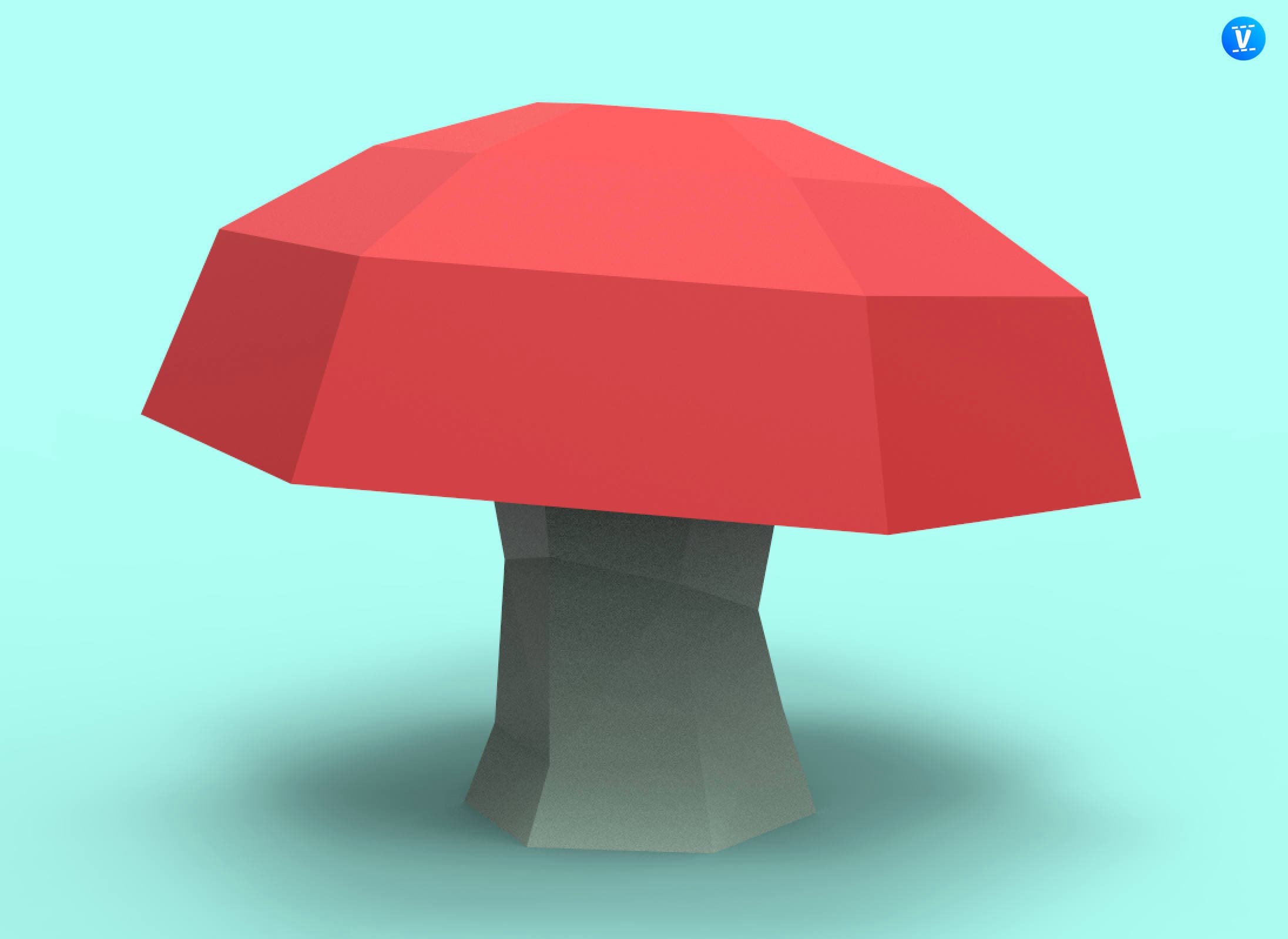 Pilz Papercraft PDF Pack - 3D Papierskulptur Vorlage mit Anleitung - DIY Dekoration