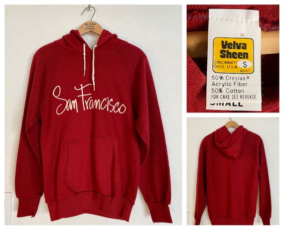 DEADSTOCK 70s/80s Velvasheen Raglan Hoodie, San Fr