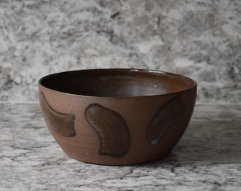 DISCOUNTED - Terracotta Rustic Blue Patterned Bowl