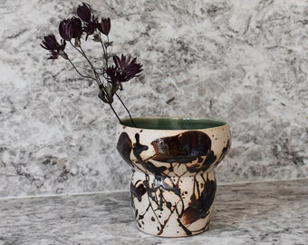 Metallic Brown Splattered Vase