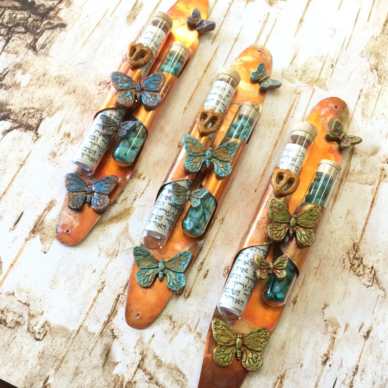 Custom Mezuzah Copper and Glass for Wedding Anniversary With Etsy