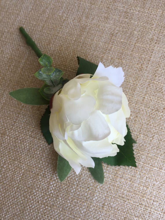 WEDDING FLOWERS SET OF 6 LUXURY DOUBLE BUTTONHOLES IN BABY BLUE AND IVORY
