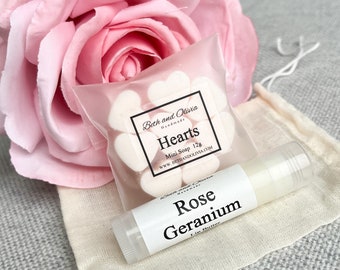 Little Pack of Hearts & Lip Butter Gift Set, heart soap, soap favors, wedding favor, gifts under 10, valentines soap, gift for partner