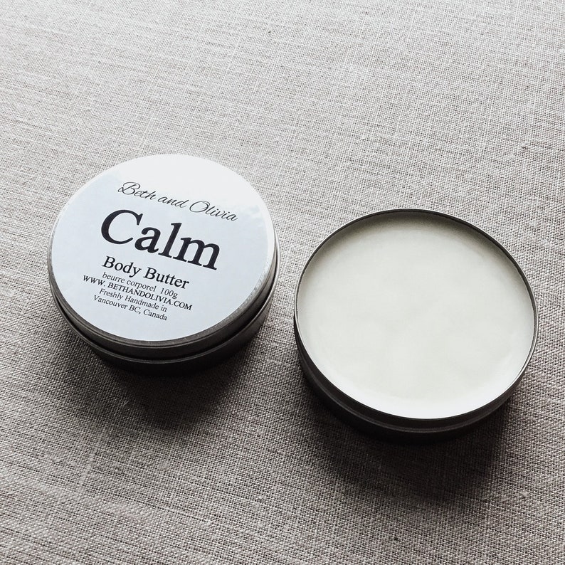 Calm Body Butter Tin Relaxing Body Lotion Lavender Body Etsy