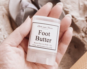 Foot butter 15g, natural foot balm, peppermint foot lotion, lotion for feet, Foot salve, Travel size foot Butter, sample size foot butter