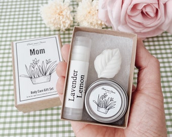 Gift Set for Mom, skin care for mom, essential oil, soap set, skincare set, natural skin care, lip butter, mothers day gift, peppermint soap