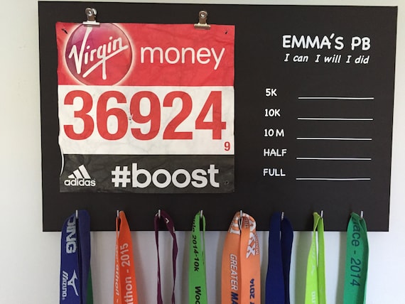 PB Medal Holder. Blackboard Background for PB. Personalise Anything Etsy