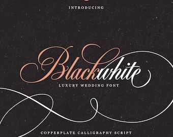 BlackWhite Font – Wedding Font, Font, Embroidery Font, Modern font, Canva, Templett Font, Corjl Font, Cricut font, Font, BlessedPrint