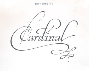 Cardinal – Italic Script, Font, Italic Font, Retro Font, Handwritten Font, Calligraphy Font, Handwriting Font, OTF, TTF, PUA BlessedPrint.