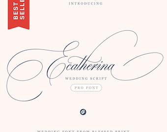 Ecatherina font – Wedding Font, Handwritten Font, Script Font, Cursive font, Cricut font OTF, TTF, PUA, BlessedPrint.