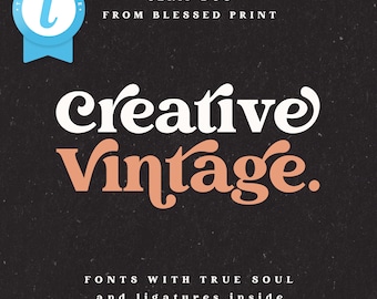 Creative Vintage Font – Serif Font, Templett, Corjl, Retro font, Logo Font, Embroidery Font, BlessedPrint, PUA, Cricut font, BlessedPrint