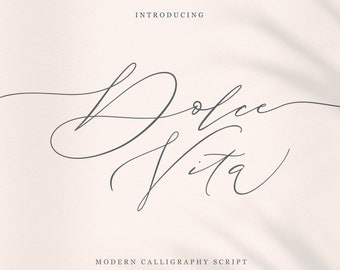 Dolce Vita – Wedding font, Handwritten Font, Templett Font, Script font, Corjl Font, Cute font, wedding Font, OTF, TTF, PUA, BlessedPrint