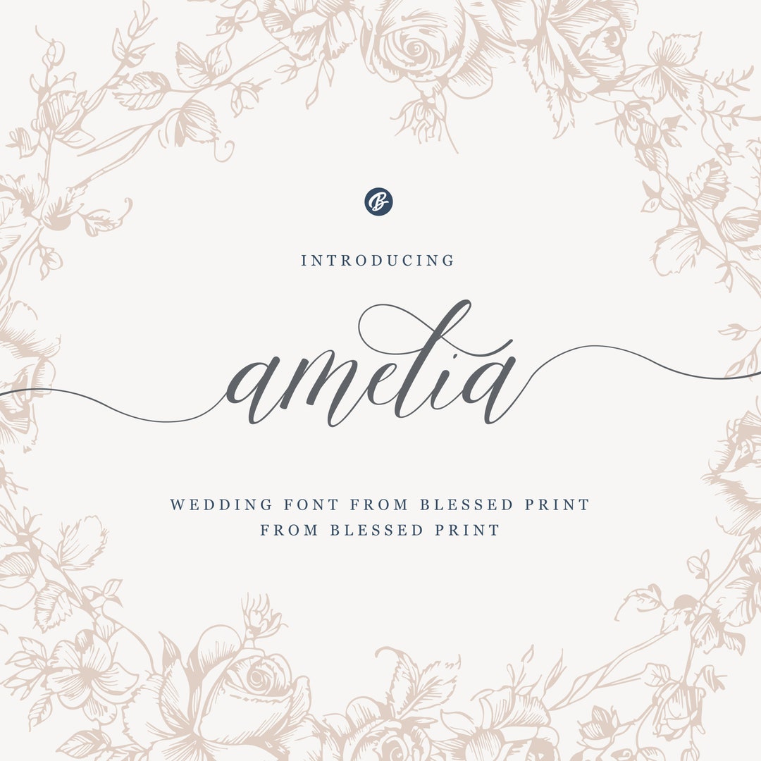 Amelia Font – Script Font, Wedding Font, Handwritten Font, Modern Font ...