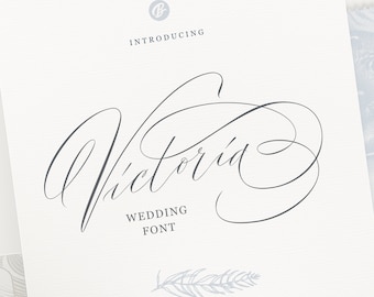 Outstanding Victoria Font  – Modern Font, Embroidery Font, Handwritten Font, Script Font, Font, Wedding Font, OTF, TTF, PUA BlessedPrint.