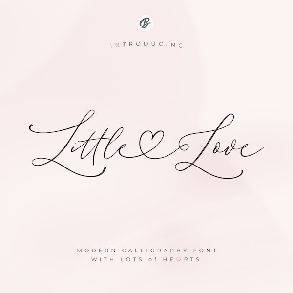 Little Love – Handgeschreven lettertype, kalligrafielettertype, hartlettertype, bruiloftslettertype, sierletters, Templett, Corjl, mooi lettertype, OTF, TTF BlessedPrint.