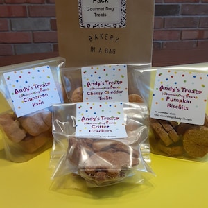 Variety Pack Gourmet Dog Treats 4- 2oz. Bags.