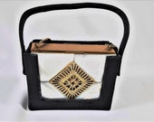Vintage Mother of Pearl Rhinestone Carryall Purse by Evans