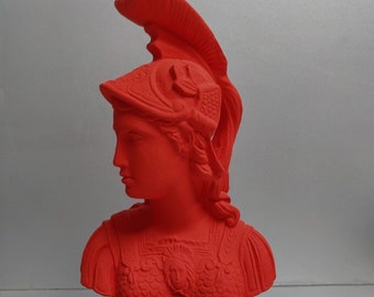 Athena Goddess red sculpture bust quality artifact