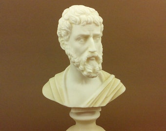 Sophocles Alabaster statue bust patina aged Ancient Greek philosopher artifact