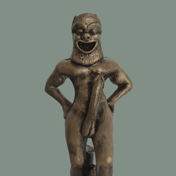 Satyr Statue antike griechische mythische Kreatur Bronze Effekt Qualität Artefakt