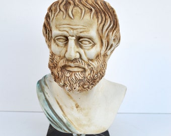 Ancient Greek philosopher Aristoteles big sculpture statue bust Aristotles