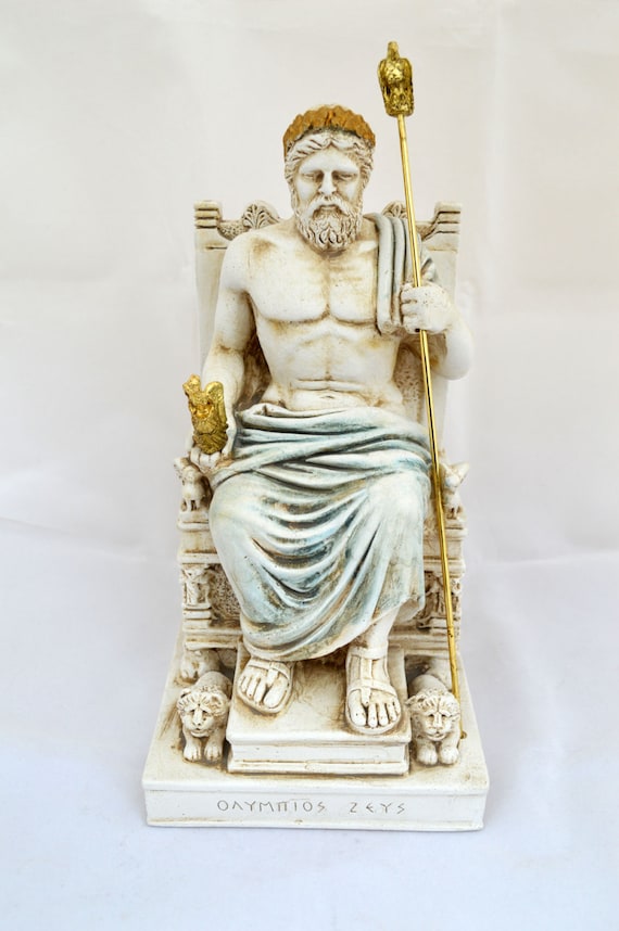 Zeus Ancient Greek God king leader of all 12 Gods sculpture Etsy