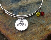 Iowa State Cyclones - Expandable Silver Bangle Bracelet