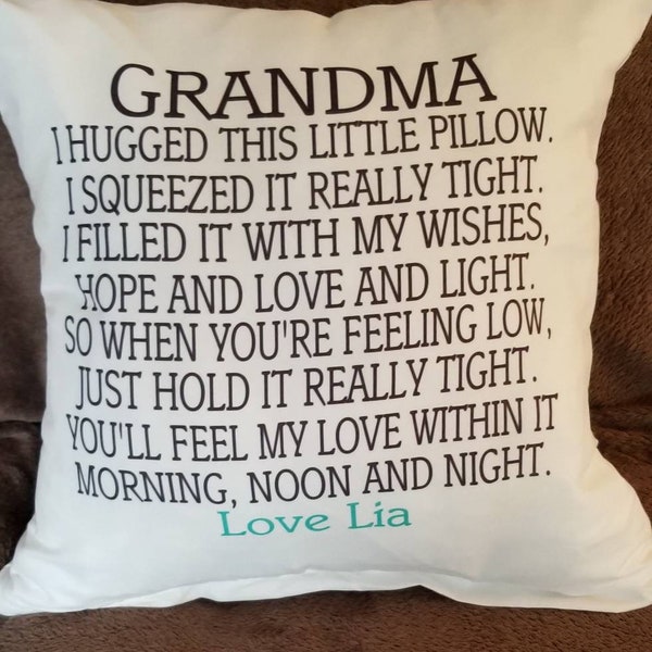 Hug Pillow Covers, Mothers Day, Christmas, Nana, Grandma, Mom, Dad, Papa, Personalized, Poem, Auntie