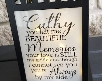 Memorial Lantern/ Custom Pictures/ Memorial Gift/ Funeral Decorations/ Canada / Free Shipping