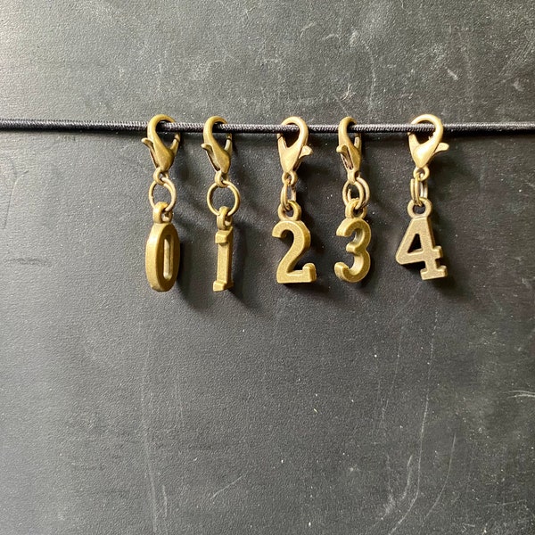 Antique Bronze number travelers notebook charms | 0 1 2 3 4 5 6 7 8 9