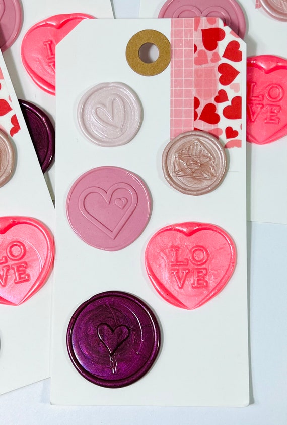 Personalized Wax Seals Stickers With Self Adhesive Tape,Custom Wax Seals  With 2 Initials,Heart Shaped,Wedding Logo Decoration