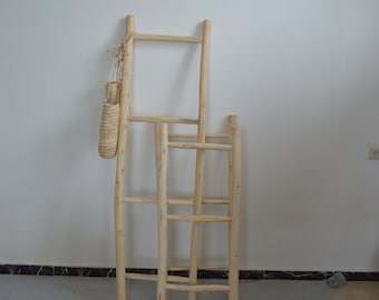 handmade moroccan wooden ladder, Moroccan Blankets Ladder for bathroom