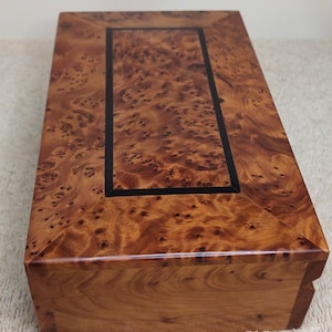 Unique Moroccan Handmade Thuya  Wooden jewelry Box  ONE Level Storage,