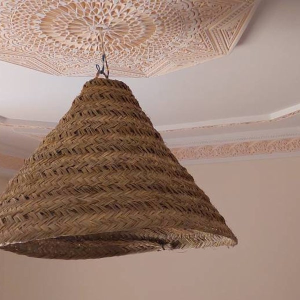 Medium Handmade rattan lampshades wall hanging rattan lampshade moroccan room lights wicker hanging lamp, grass weaving lampshade