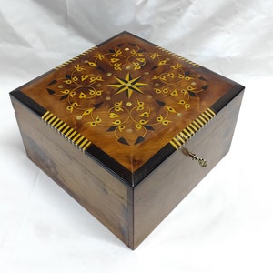 Moroccan Handmade Thuya Wooden jewelry Box "two Levels Storage"