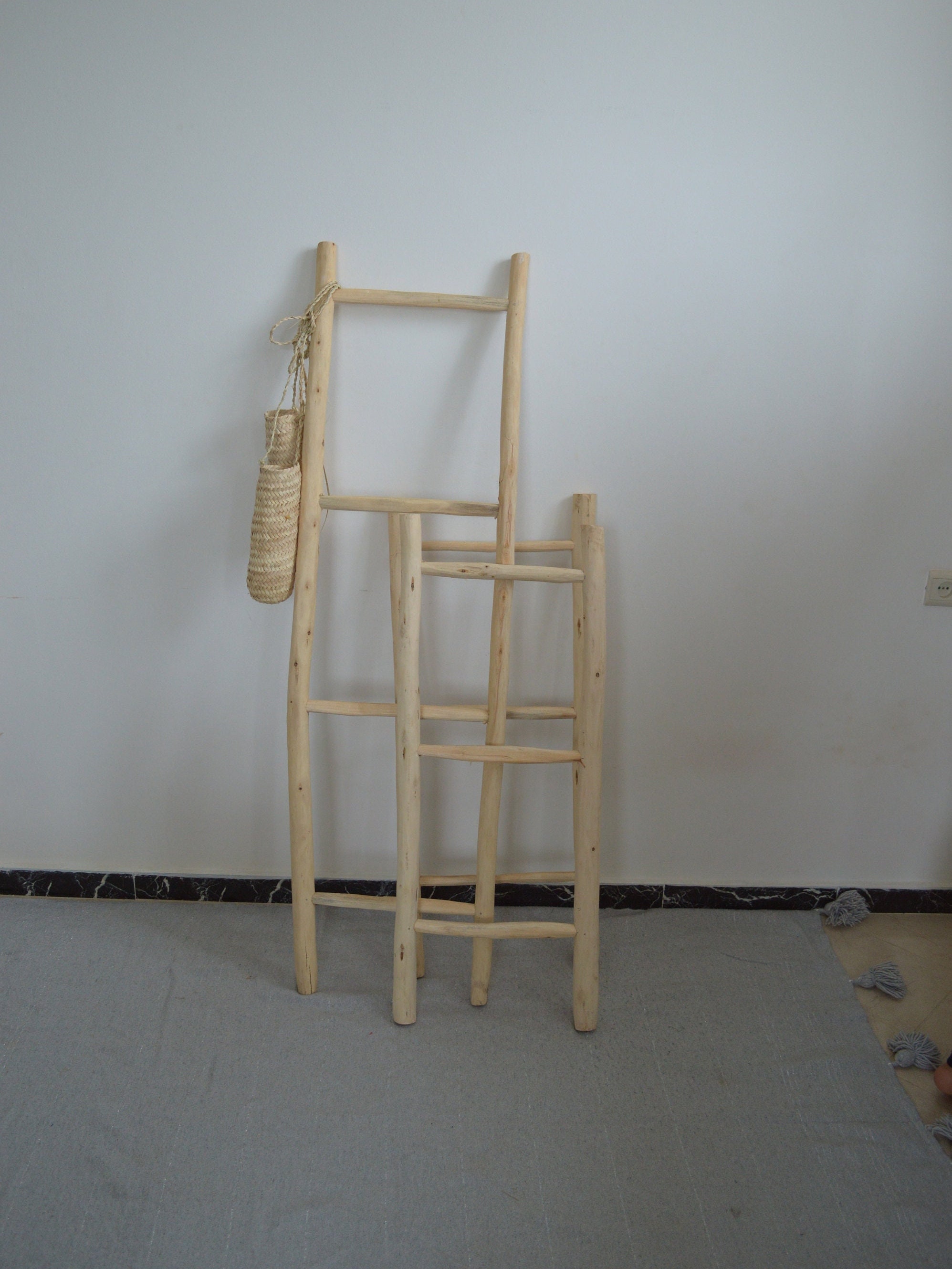 Ontvangst als je kunt Familielid Wooden Ladder 150 Cm Handmade Moroccan Wooden Ladder - Etsy