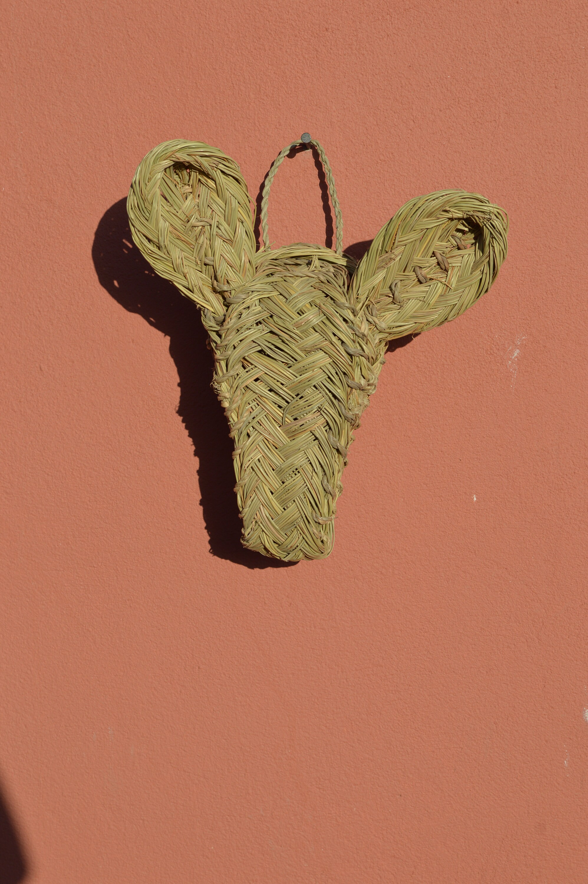 Moroccan handwoven rattan Lamb head handmade wall hanging Etsy