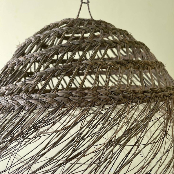 set of 3 natural Handwoven Rattan " handmade Moroccan Lampshade" grass lampshade vintage deco home woven lamp shade