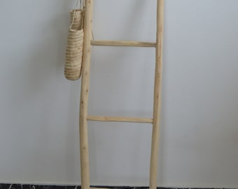 Wooden ladder 150 cm, handmade moroccan wooden ladder, Moroccan Blankets Ladder for bathroom