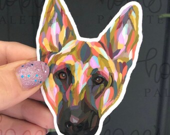 German Shepherd Sticker Colorful Dog Waterproof Vinyl Decal Laptop Sticker