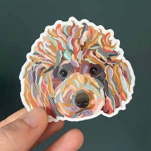Poodle Vinyl Sticker, colorful waterproof and weather resistant poodle sticker