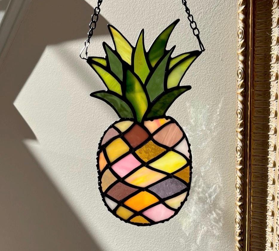 Stained Glass Pineapple - Etsy