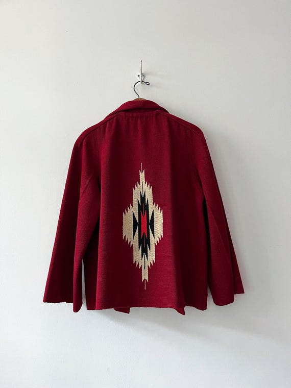 1950s Vintage Chimayo Southwest Woven Wool Jacket… - image 3