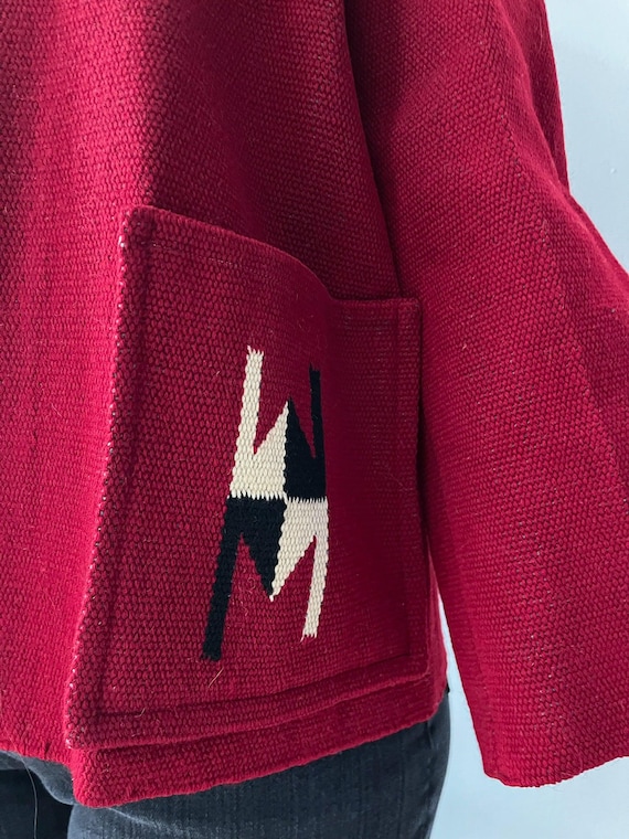1950s Vintage Chimayo Southwest Woven Wool Jacket… - image 8