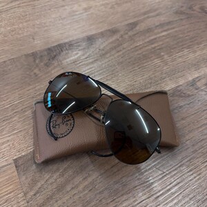 1990s Vintage Ray-Ban All Black Aviator Sunglasses Made in USA by Bauch & Lomb 1998